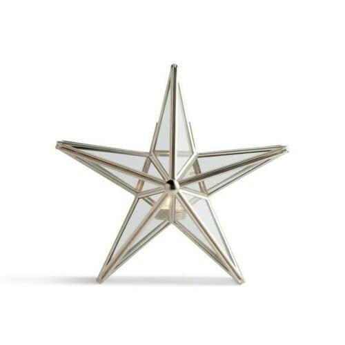 Habitat Silver Metal Star Glass Tealight Candle Holder Small 29cm x 29cm