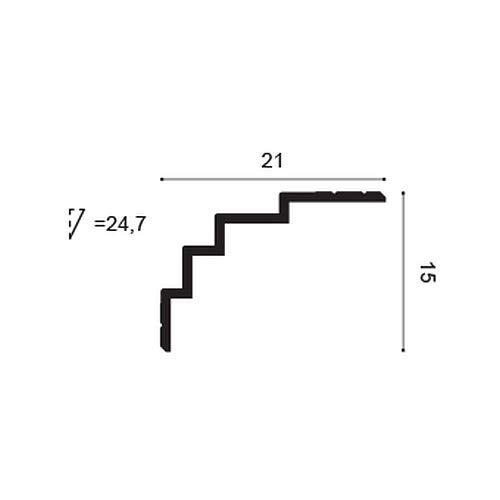 Corniche C393 STEPS profilé plafond polyuréthane 200 cm x 15 cm x 21 cm - 8