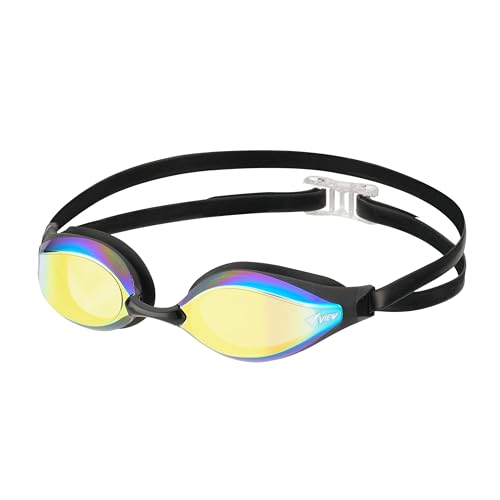 View V240SAM SKGO Swimming Goggles Made in Japan Prevents Slipping During Diving and Turns Cushioned Racing Model for Ages 10 to Adults WA Approved Anti-Fog with Just Rub Mirror Type