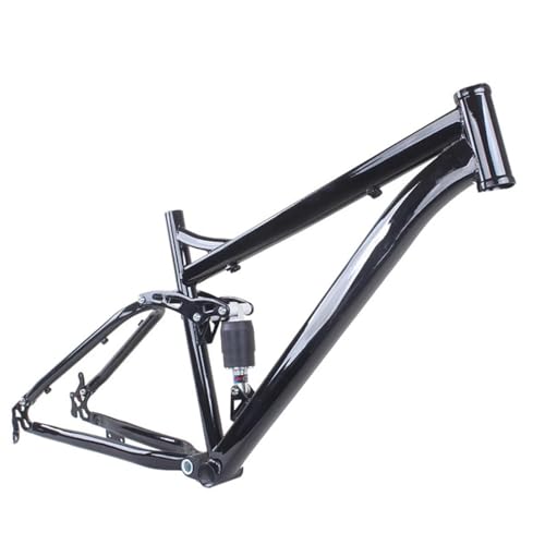 QUYCOIU Cuadro De Bicicleta con Amortiguador 26er Cuadro Bicicleta montaña 17 Pulgadas MTB De Acero Alto Contenido En Carbono Y Freno De Disco Liberación Rápida 135Mm
