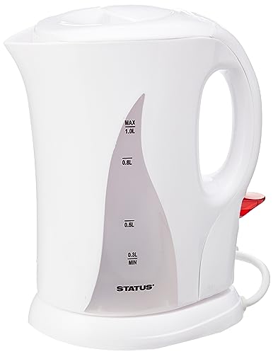 STATUS Denver Water Kettle | 1 Litre Kettle | White | 1.1kw Fast Boiling Kettle | DENVERKETTLE