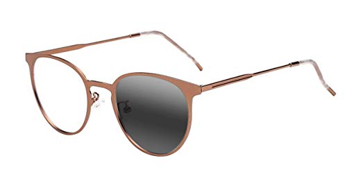 Metal Oval Frame Retro Reading Glasses Transition Photochromic Anti-UV Reader