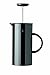 Stelton French Press EM77 - Französische Kaffeepresse, Kaffeemaschine, Isolierkanne, leicht zu öffnen & schließen - Spülmaschinenfeste Teile - Inkl. Messlöffel - 1 Liter (8 Tassen), Schwarz ´