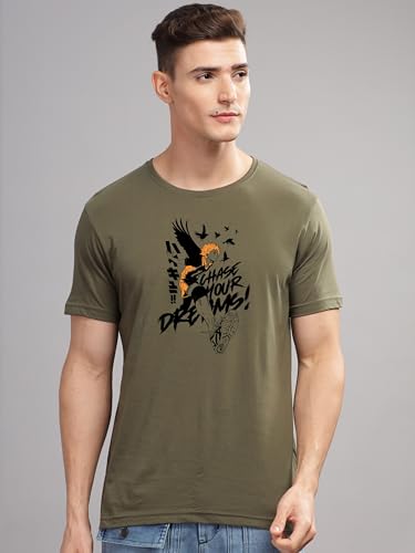 Image of ADRO Men's Cotton Comfort Fit Anime T Shirt - Premium Printed Haikyuu Tshirt - Perfect for Haikyuu Fans Print and Comfortable Fit T-Shirt