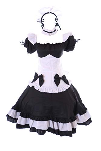 Kawaii-Story MN-183 Love Nikki Maid Gothic Lolita Vestido Blanco Negro Disfraz 6 Piezas Disfraz...