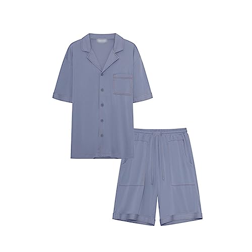 Cardigan à manches courtes pour hommes costume cinq pièces de pyjama TXQHD