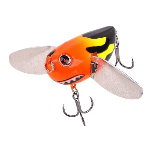 Helilyco Topwater Popper - Señuelo de pesca (6 cm, 12,7 g, perca, bagre), diseño realista de abeja con ojo 3D, para gancho afilado, material ABS