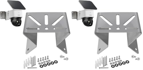 WiTi Stainless Steel Exterior Outside Wall Corner Mount for PTZ Camera,Solid Holder Bracket for a Wider View Angle 270°, Installing CCTV Surveillance Camera System Adapter Small Size (Pack of 2)