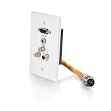 C2G/Cables to Go 60030 RapidRun Single Gang Integrated VGA (HD15) + 3.5mm + Composite Video + Stereo Audio Wall Plate