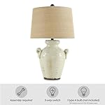 Signature Design by Ashley Emelda Farmhouse 27" Ceramic Table Lamp, Cream Glaze Crackle Finish - Image 4