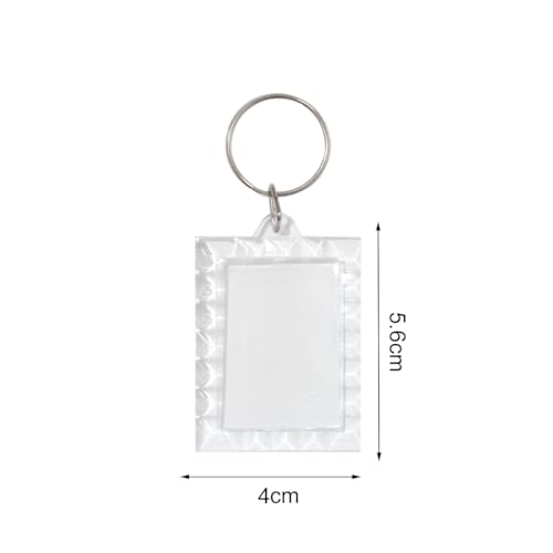 Image of BetterJonny 20Pcs Acrylic Picture Keychain Blanks in Clear Acrylic Picture Frame Keyrings