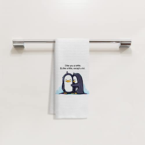 I Like You A Lottle It's Like A Little Except A Lot Cartoon Penguin Bath Towel, Lovely Gifts Decorative Towel,Gifts For Boyfriend Girlfriend Husband Wife Couples Lovers #TOP1