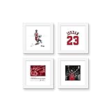 Trends International Gallery Pops Michael Jordan - Iconic Wall Art Bundle (4-Pack) Gallery Pops Wall Art, White Framed Version