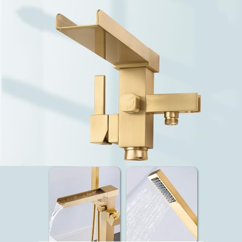 Robinet cascade ouverte or brossé pour baignoire LWX