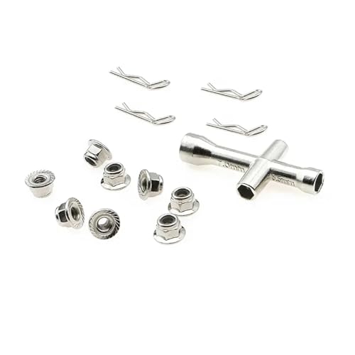 RC�N���[���[�p�A�b�v�O���[�h�p�[�c For HSP For SCX10 1/10 1/8 1/14 ���� M4 �t�����W���b�N�i�b�g�A���`�X�L�b�v�Z�p�z�C�[���A�_�v�^�Z�b�g�X�P�[�� RC �J�[�g���b�N�N���[���[(Silver)