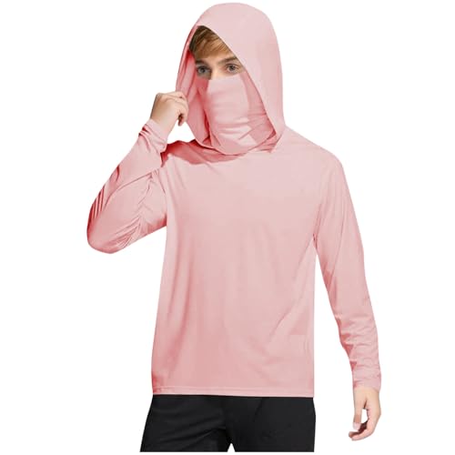 Sun Protection Shirts for Boys UPF 50+ Long Sleeve Rash Guard Fishing Hoodies with Mask Summer Cooling Hooded Blouses