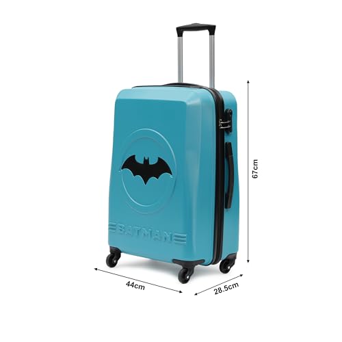 Image of YAYAVAR Batman Trolley Suitcase - 85L, Cabin Luggage with 8 Spinner Wheel, Hard Shell Polycarbonate Suitcase, Number Lock, Water Resistant, Luggage Bag for Travel (Teal & Black, 67cm, Medium)