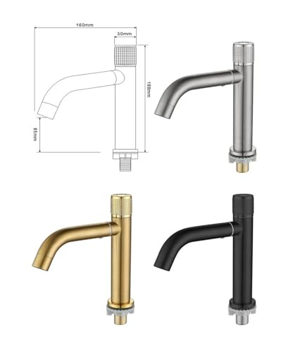 Robinet de lavabo en acier inoxydable brossé avec commande mono-poignée - 7