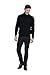 Cashmeren Men's Basic Turtleneck Sweater 100% Pure Cashmere Long Sleeve Roll Neck Pullover (Black, X-Large)