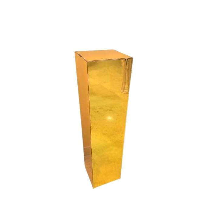 LAMSIT IBDAA Acrylic Pedestals - Plastic Stands - Plinths - Risers - Side Tables (30 x 30 x 120 cm, Golden Mirror)