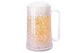 Freezer Mug - Frozen Beer Mug - Double Wall Gel Frosty Freezer Mug 16oz - Freezer Mug for Beer - Plastic Beer Mug - Frosty Mug for Beer - Freezable Beer Mug - Beer Mugs for Freezer - Clear