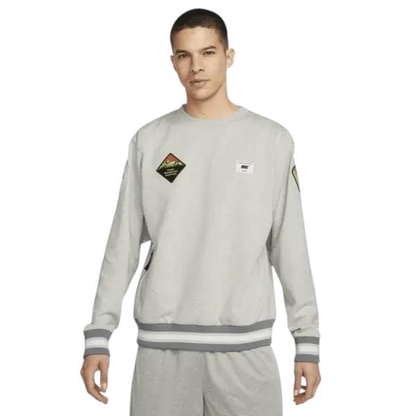 Nike Men's Dri-FIT Standard Issue Basketball Crew Sweater L-Tall Gray