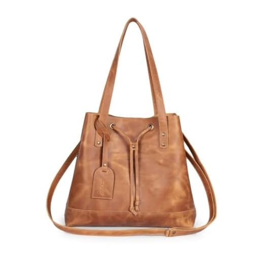 Bolsa Feminina 100% Couro Legítimo Natural Sacola(Marrom-claro)