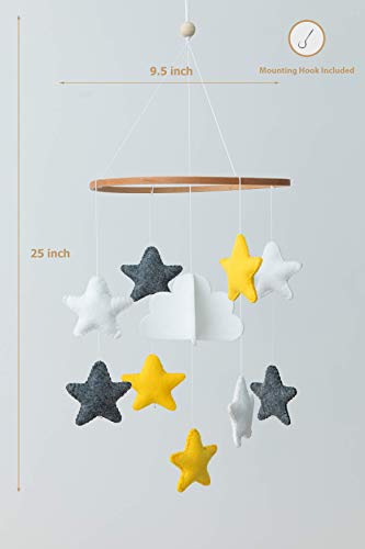 Baby Crib Mobile By Cheeky Owl - Dreamy Cloud And Stars For Nursery Decor And Ceiling Decoration, Gender Neutral, And Handmade Premium Materials #TOP3