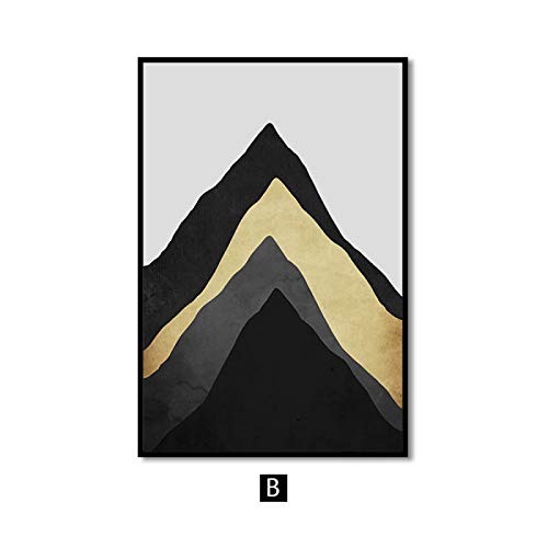 Affiche imprime pour salon abstrait et moderne or triptyque - 3