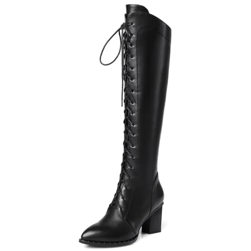 Bottes hautes en cuir pour femme avec talon bloc : l'élégance intemporelle du fait-main