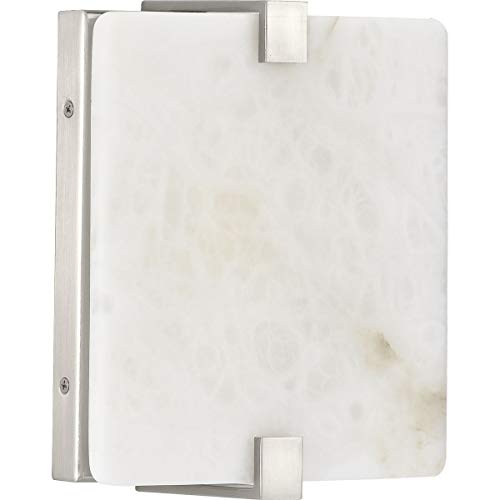 Image of Progress Lighting LED Alabaster Stone Brushed Nickel ADA Wall Sconce 8.50x8.00x8.00