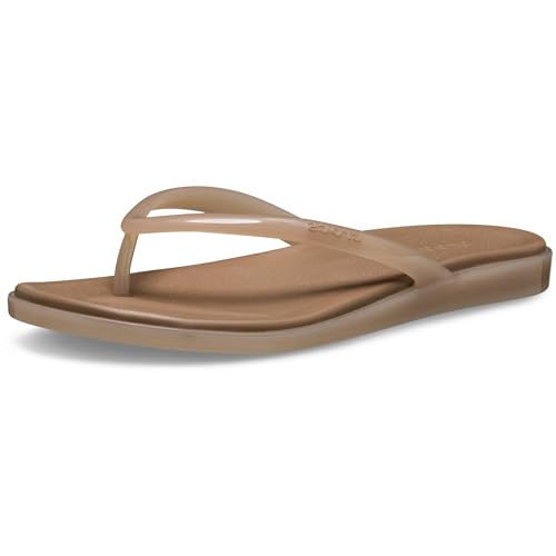 Crocs Miami Jelly Tongs à bout rond, gelée de chocolat au lait, 39