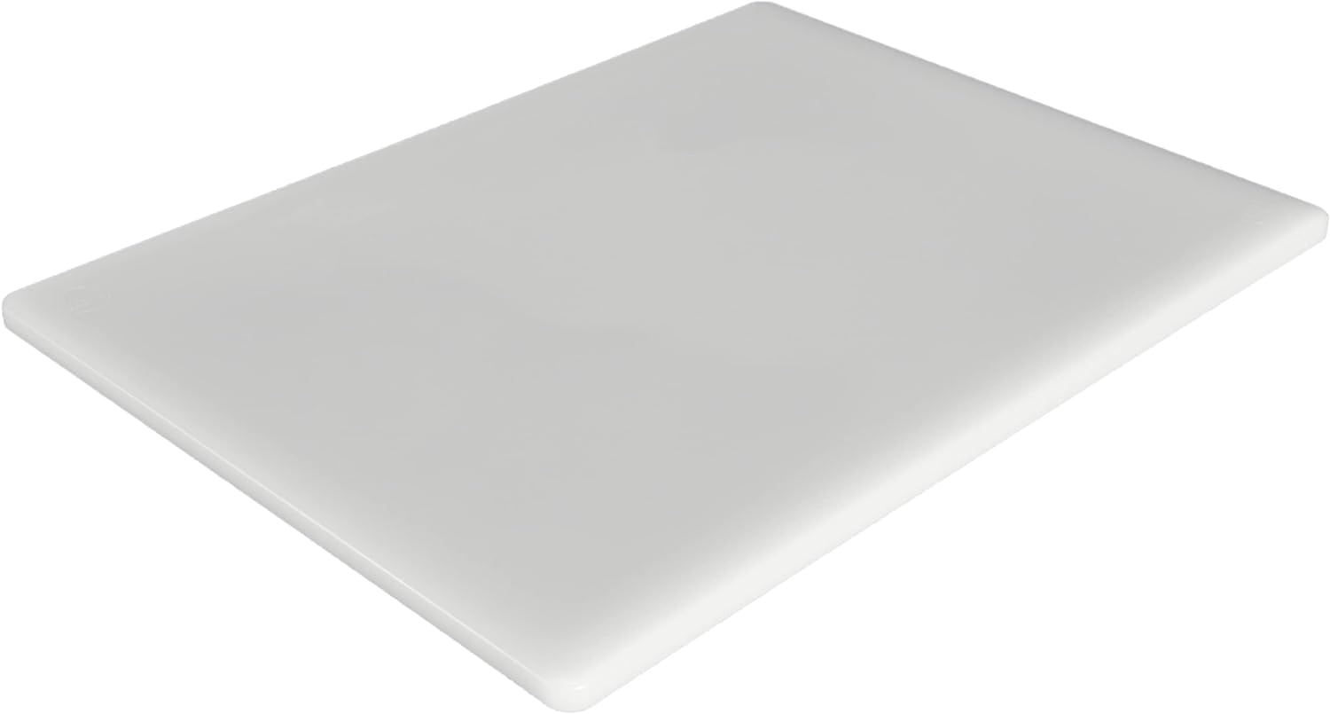 White Color Coded Polypropylene Cutting Board 12" x 18" x 1/2" | Non-Slip Surface | Dishwasher Safe | Great For Vegetable, Fruit, Meat, Chicken, Fish, Cheese, Bread, And More. WHITE [1PK]