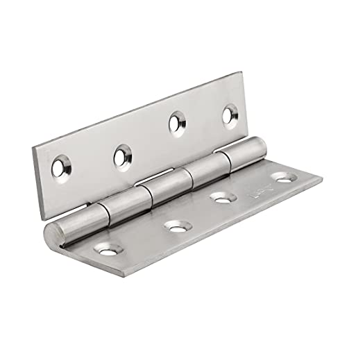Image of LAPO Stainless Steel Hinges, 4 Inch x 14 Gauge /1.8mm Thickness, Strong Butt Hinges, Seamless Movement, Designed for Kitchen Cabinets & Windows, 5 Years Warranty, Matt Finish, Pack of 12