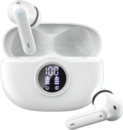 Fhumsh W70 Pro ���C�����X�C���z�� Bluetooth 5.3 �n�C�t�@�C�X�e���I�A50���ԍĐ� LED�f�W�^���f�B�X�v���C���ځAENC�m�C�Y�L�����Z�����O�}�C�N�A�X�|�[�c�w�b�h�z���w�b�h�Z�b�g - �z���C�g