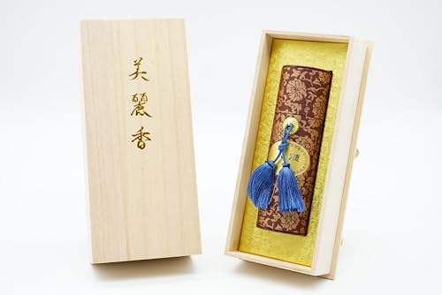 【喪中御見舞用】お線香セット【高級桐箱入り・美麗香 沈香の香り】煙の少ないお線香 包装・喪中御見舞入り熨斗付き 風呂敷包装 喪中見舞い・ギフト・進物・贈答用線香【安心の国産線香】永楽屋オリジナル