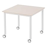 キャスターテーブル ホワイト脚 W800×D800 / ナチュラル RFCTT-WL8080NA アールエフヤマカワ RFyamakawa デスク 作業台 事務机 ミーティングテーブル 会議用に 会議机