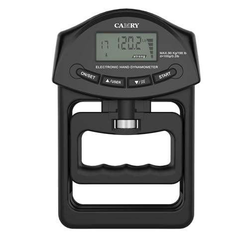 Digitales Handdynamometer, Griffstärke, Messgerät, automatische Erfassung, elektronischer Handgriff, Leistung 90 kg, Schwarz