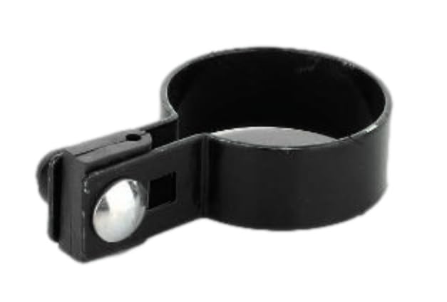 Round End Clamp Set ∅48mm - Black Fence Clamp for Fence Posts - Attachment of Grid Rod Mats - Fence Clamps Clamp Strut Clamp Post Clamp