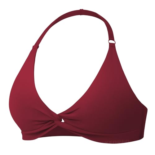 Image of YEOREO Halter Sports Bras for Women Low Impact Removable Padded Adjustable Deep V Bra Seamless Workout Gym Crop Tops