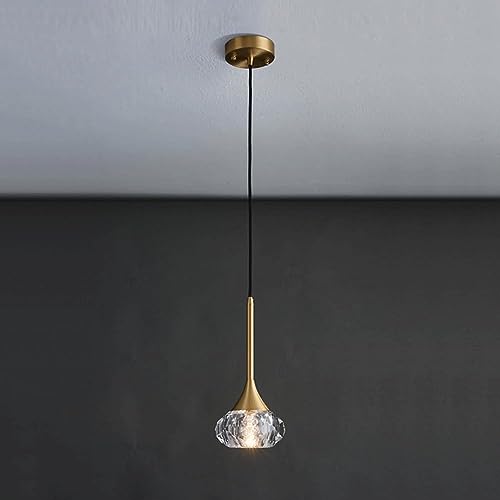 Lampe suspendue en cristal en laiton pour évier de cuisine et mini lustres de salon