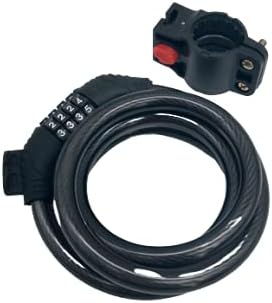 Vedmantra® 4 Digit Combination Bike Lock 1.2m x 12mm Thickness | Heavy Duty Steel Spiral Cable Lock with PVC Cable Cover - Ideal to Secure Bike, Gates, Motorcycles