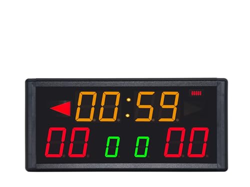 F-Winner LED Electronic Scoreboard Digital Score Keeper with Remote, Basketball Scoreboard with Shot Clock & Timer & 12/24h for Sport?Game