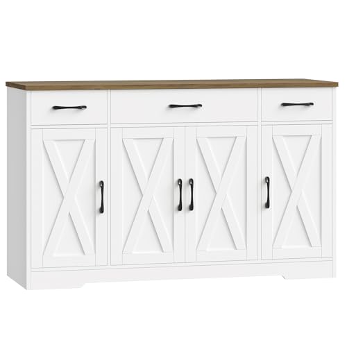 HOSTACK Buffet Cabinet with Drawers, 55' Large...