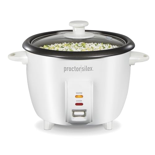 Proctor Silex Rice Cooker & Food Steamer, 10 Cups Cooked (5 Cups Uncooked), Includes Steam and...