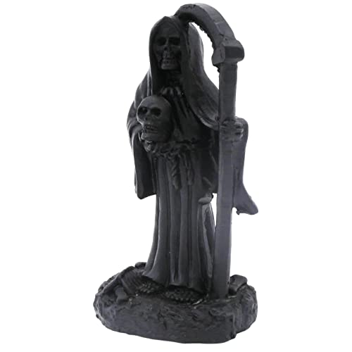 Image of Death with Sickle Aquarium Fish Tank Decorations Statue Figurine Statue Reptile Turtle Lizard Tanks Terrarium Devil Skull Halloween Decor Ornament Pet