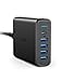Anker Power Port, 5 Porte USB, Caricatore da 60 W, 1 Porta con Power Delivery per Apple MacBook, Nexus 5 X/6P e 4 Porte PowerIQ per iPhone, iPad, Samsung e Altri dispositivi.