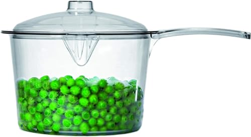 Easycook Microwave Sauce Pan Clear 500ml Poly-carbonate Finish Microwave Safe Durable Stylish Includes Sauce Pan and Lid