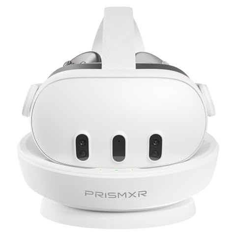 PRISMXR Charging Dock Compatible with Meta Quest 3 Accessories Fast Charging Station for Oculus Quest 3 and Controllers with 2 Rechargeable Batteries (Carina D1) Cover