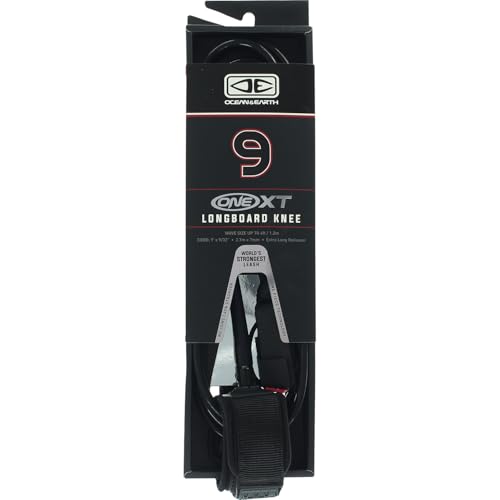 Ocean & Earth One XT Longboard Knee Black Longboard Leash - 9'